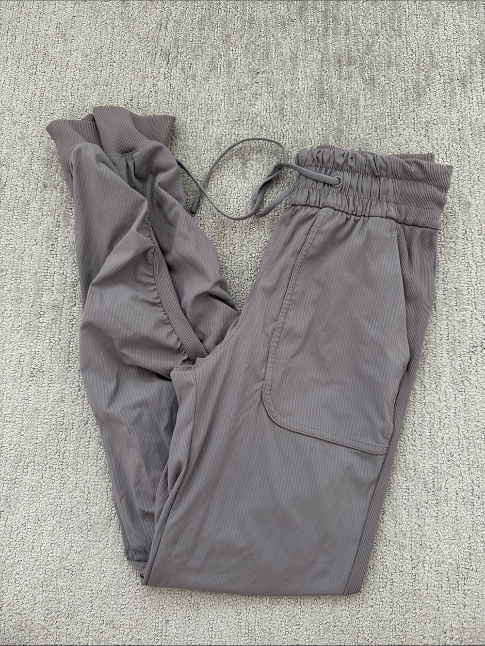 Lululemon Casual Ribbed Drawstring Joggers - Gray/purple size 2